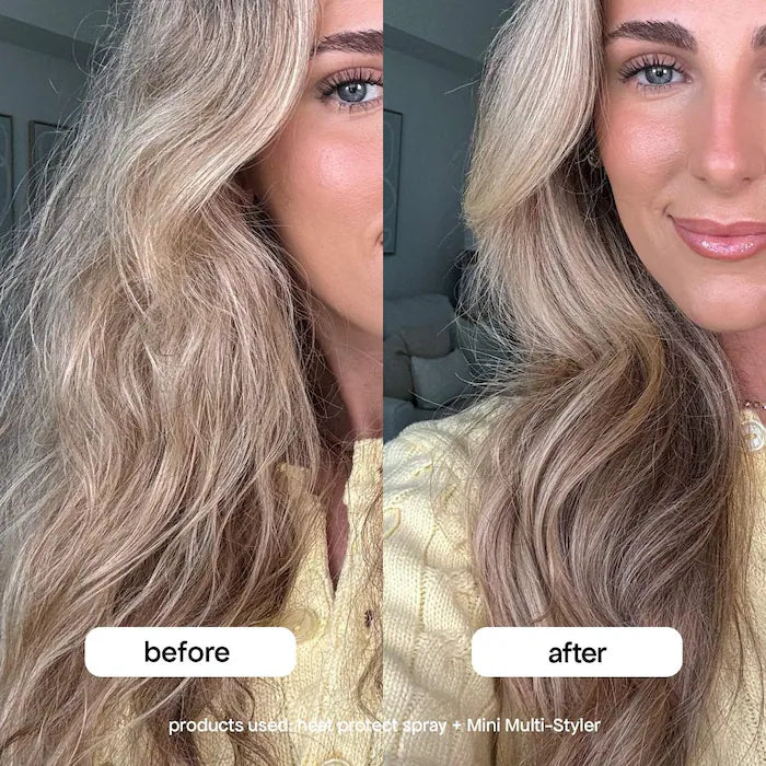 *PREORDEN: Mini Interchangeable 2-in-1 Hair Straightener Brush and Curling Iron - BondiBoost / mini herramienta para cabello de viaje doble voltaje