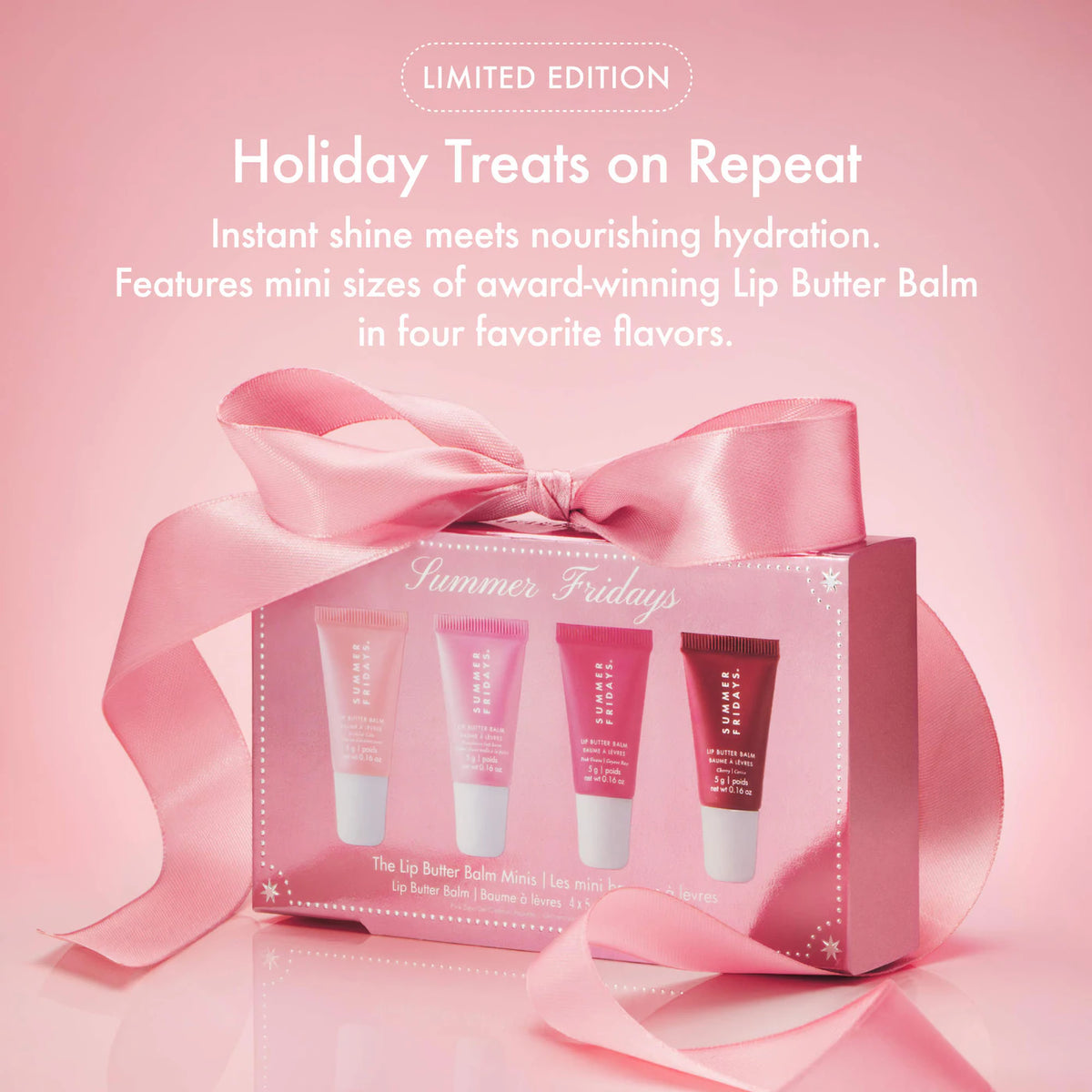 *PREORDEN: The Lip Butter Balm Minis - Pink Set - Summer Fridays / Set 4 mini lip hidratantes *Ed. Limitada