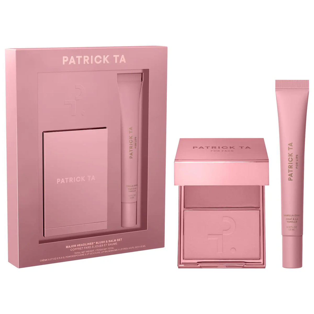 *PREORDEN: Major Headlines Double-Take Crème & Powder Blush Duo & Lip Balm Makeup Gift Set - PATRICK TA /