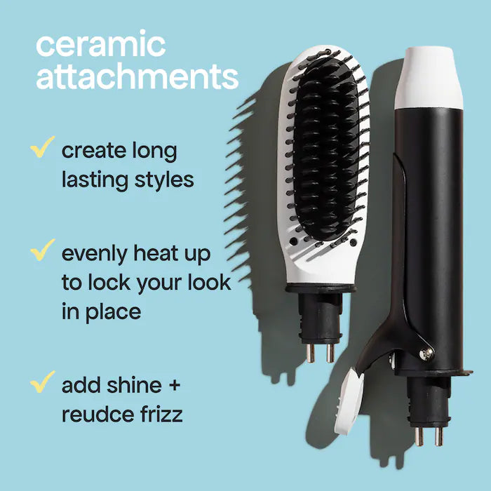 *PREORDEN: Mini Interchangeable 2-in-1 Hair Straightener Brush and Curling Iron - BondiBoost / mini herramienta para cabello de viaje doble voltaje