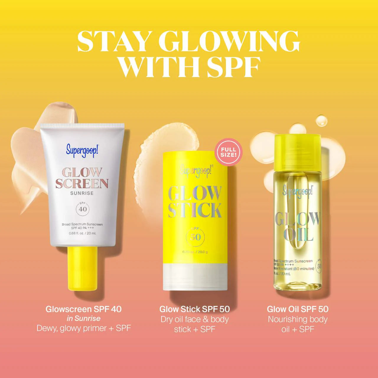 All Day Glow SPF Set - Supergoop! / Set 3 pzas protector solar