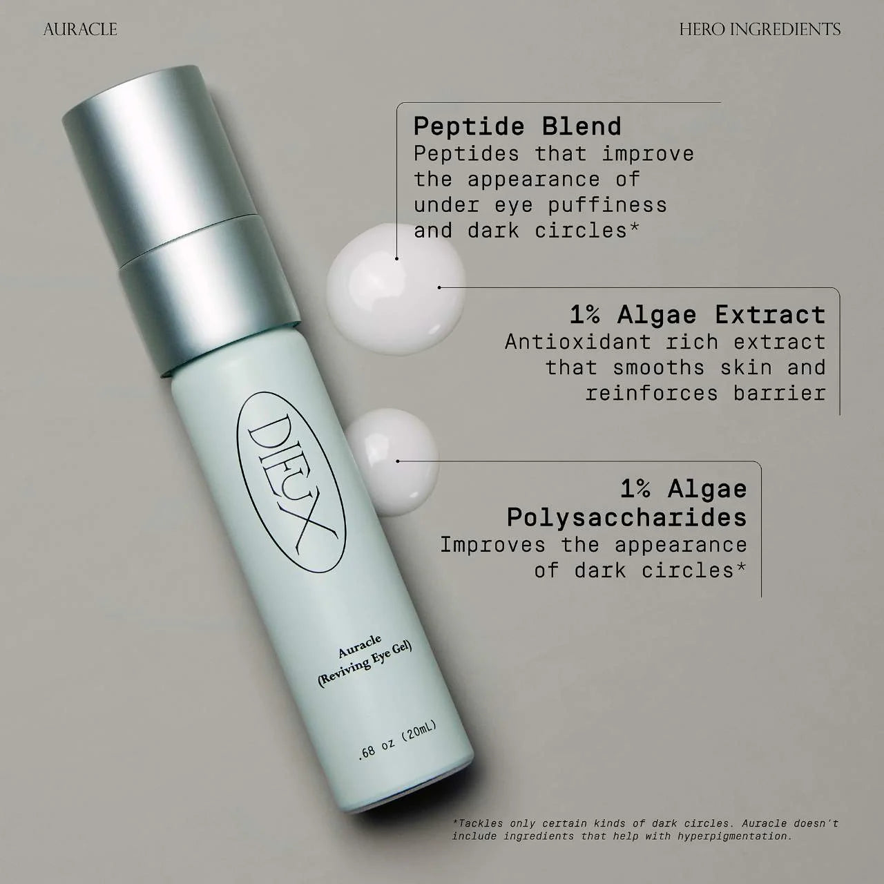 Auracle Reviving Eye Gel 20mL - Dieux / Contorno de ojos revitalizante