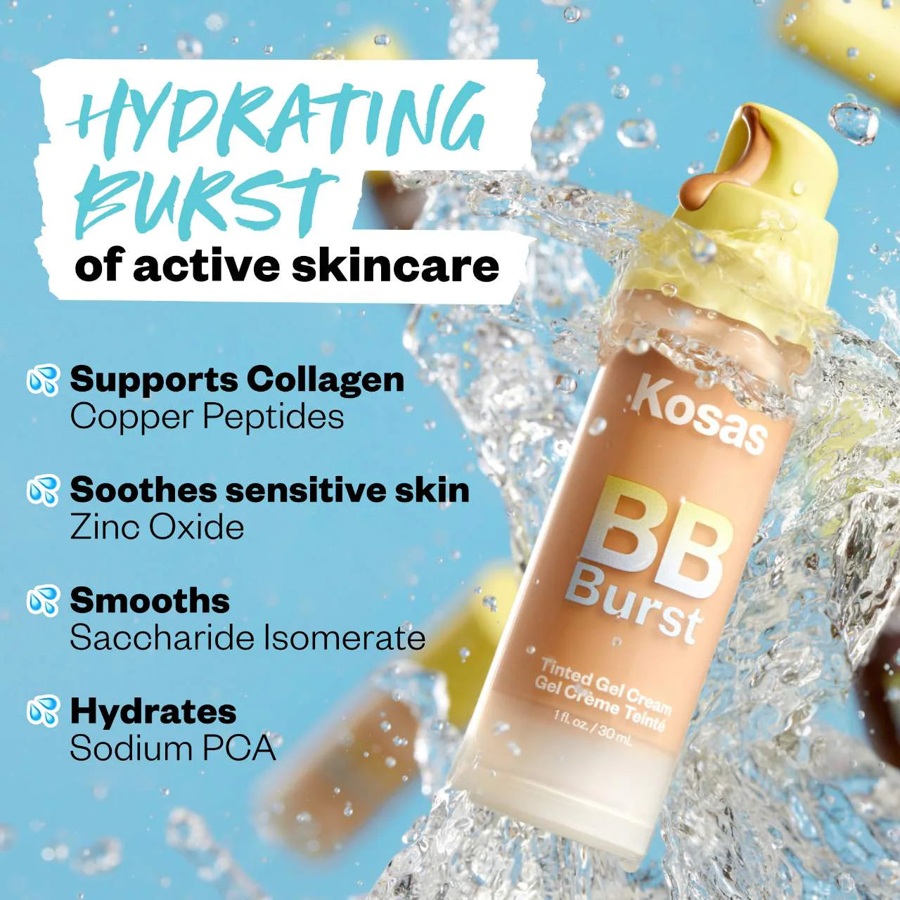 *PREORDEN: BB Burst Tinted Moisturizer Gel Cream with Copper Peptides - Kosas / Tinta hidrantante con péptidos