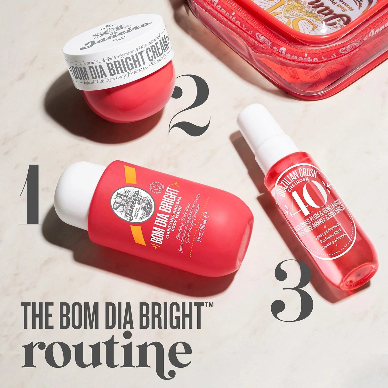 *PREORDEN: Bom Dia Bright™ Jet Set - Sol de Janeiro / Set de fragancia, crema y gel