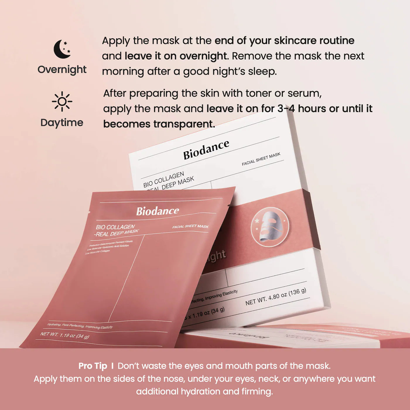 *PREORDEN: Paquete 4 pzas Bio Collagen Real Deep Mask for Pore Minimizing & Firming Care - Biodance / Máscarillas hidratantes