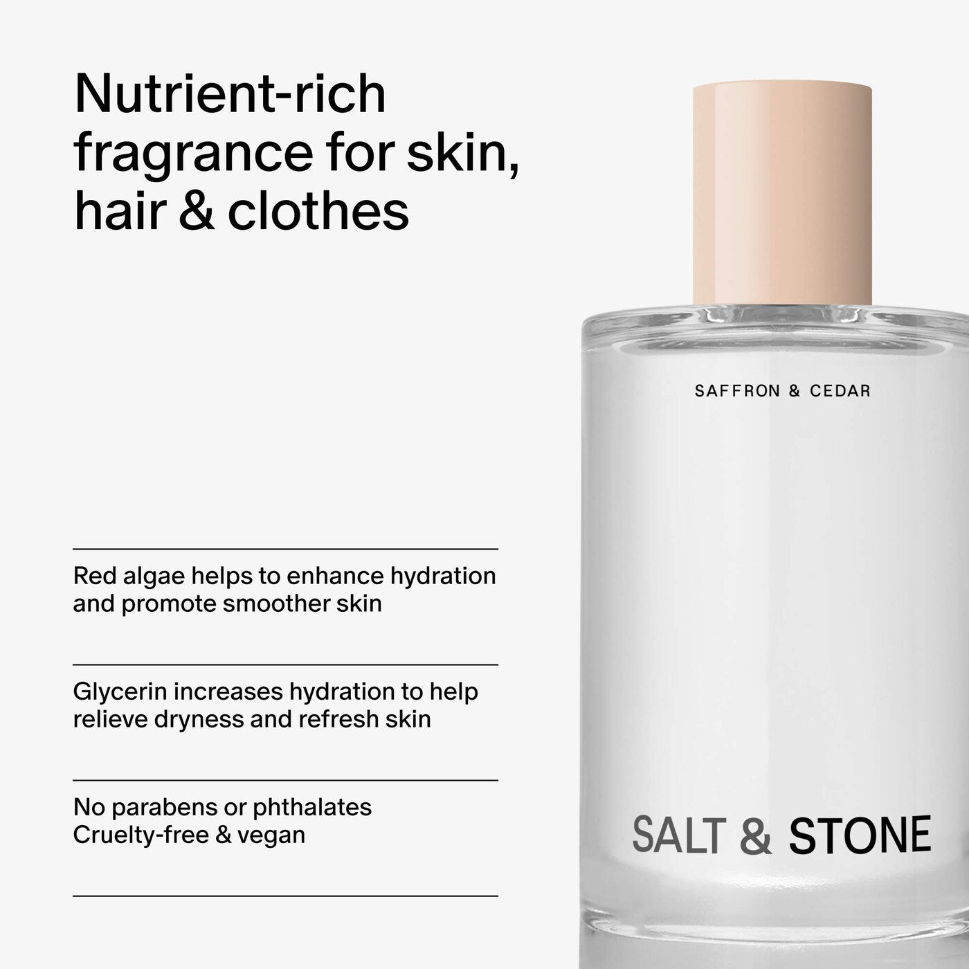 *PREORDEN: Saffron & Cedar Body and Hair Fragrance Mist - Salt & Stone / Perfume para cuerpo y cabello