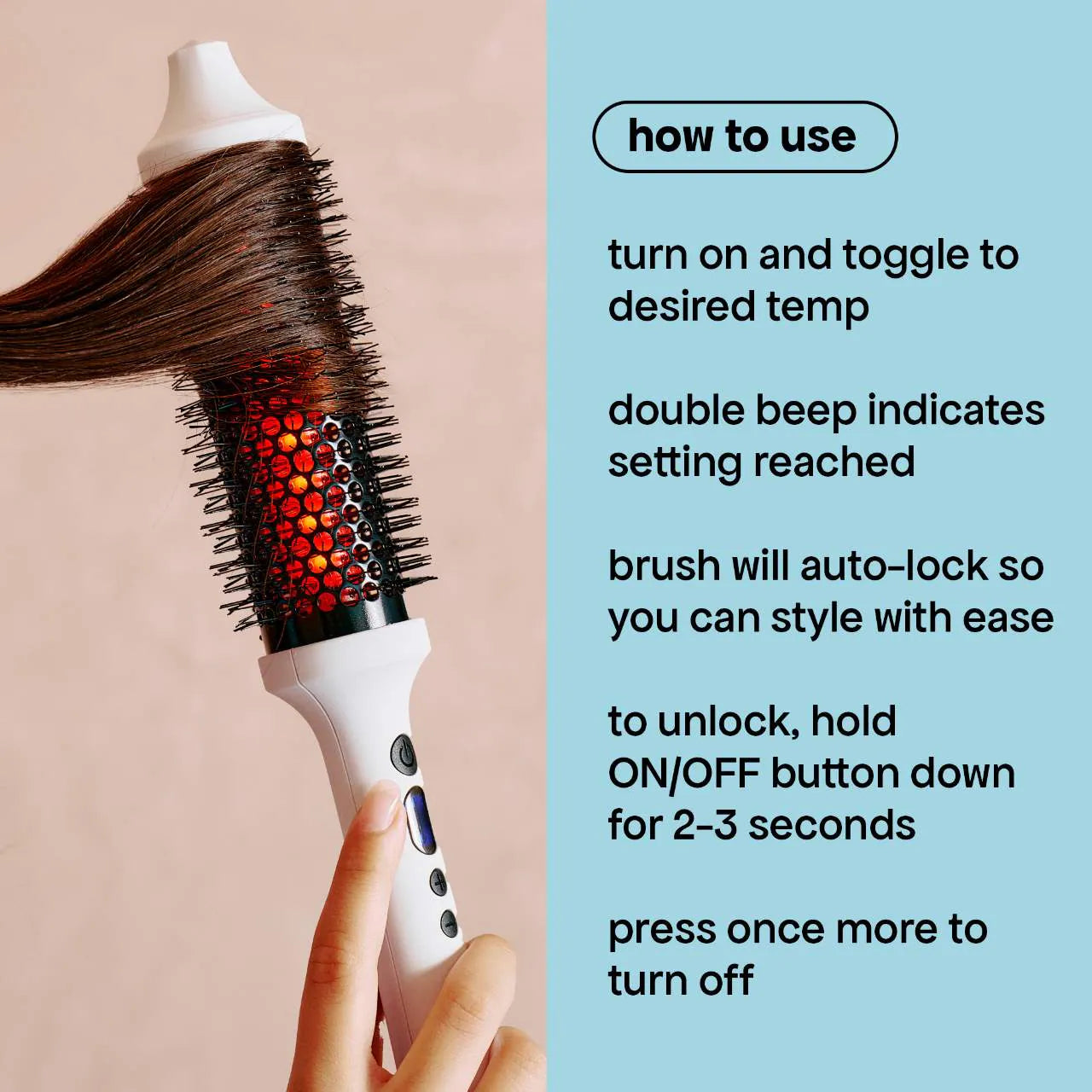 *PREORDEN: Infrared Heated Thermal Long Barrel Hot Round Brush - BondiBoost / Cepillo térmico