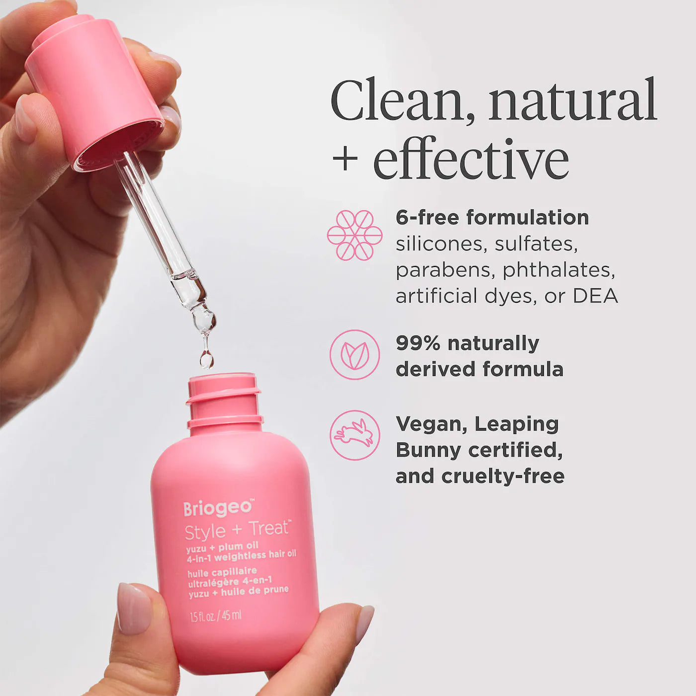 Style + Treat™ 4-in-1 Smoothing, Weightless Hair Oil for Fine to Medium Hair - Briogeo / Aceite protector e hidratante de cabello
