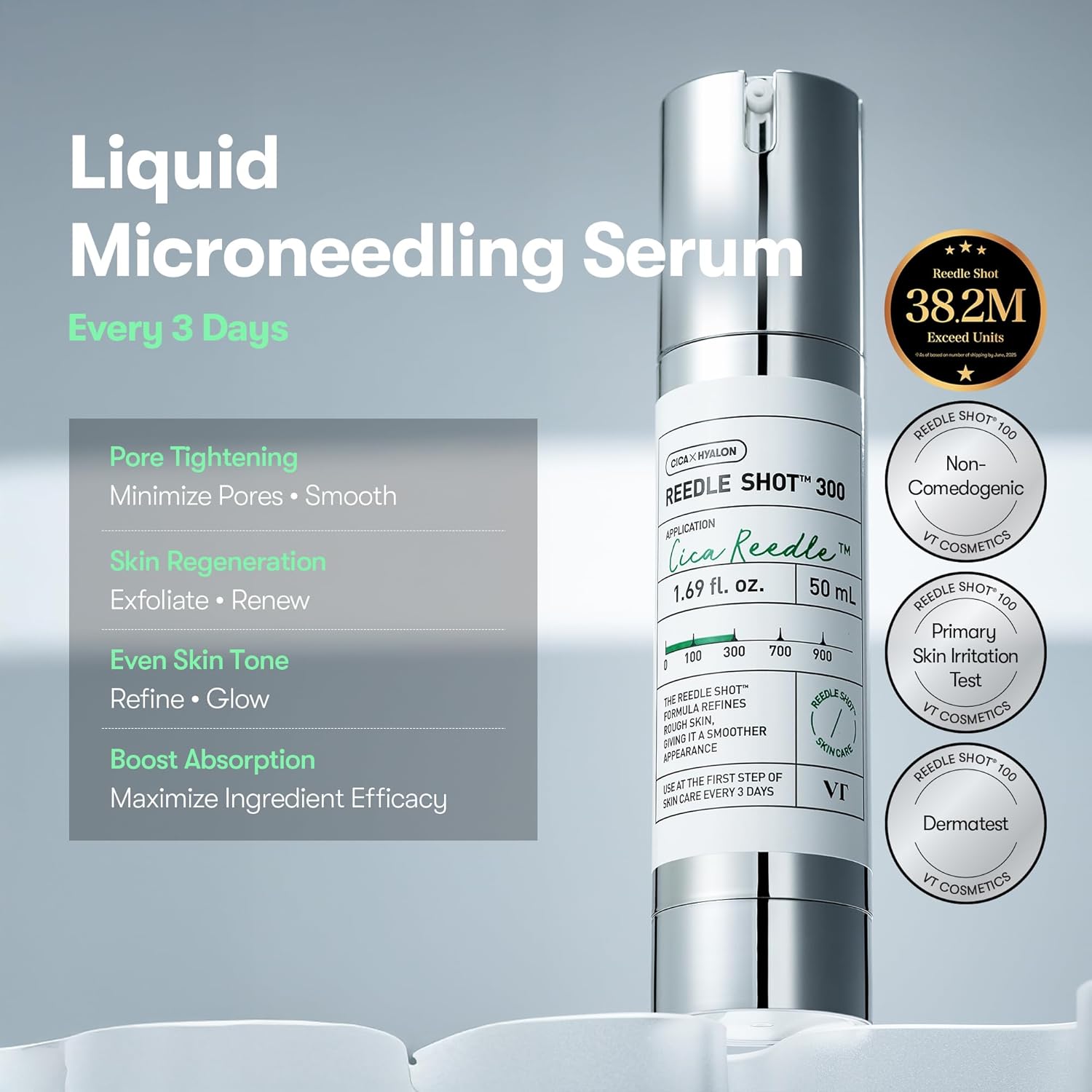 *PREORDEN: CICA Reedle Shot 300 - VT COSMETICS / Suero exfoliante para la textura
