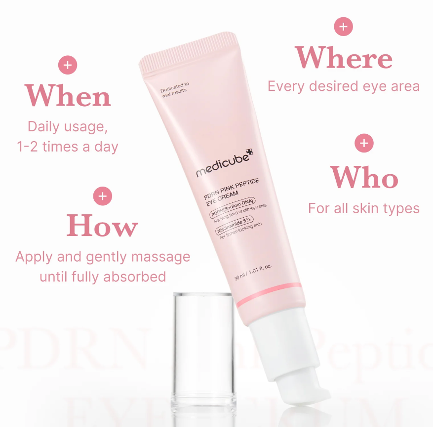 PDRN Pink Peptide Eye Cream - Medicube / Crema para el contorno de ojos de PDRN