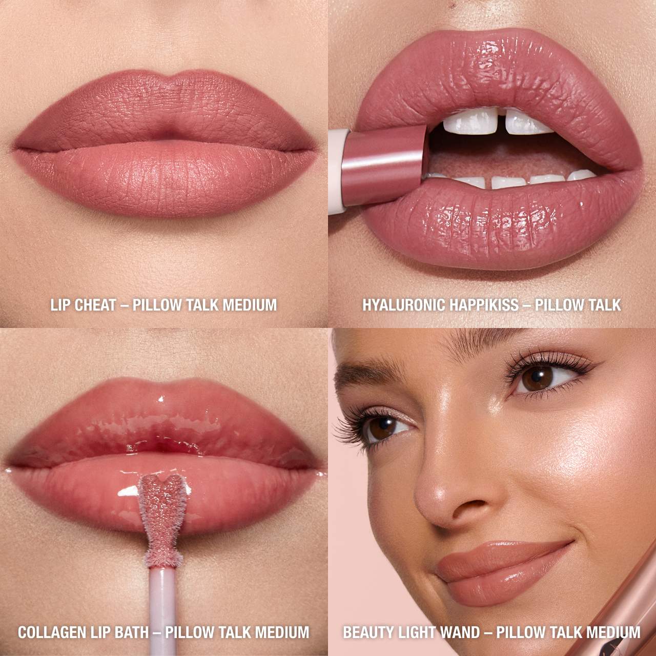 Pillow Talk Iconic Lip and Cheek Secrets Set - Charlotte Tilbury / Set 4 pzas labios y mejillas