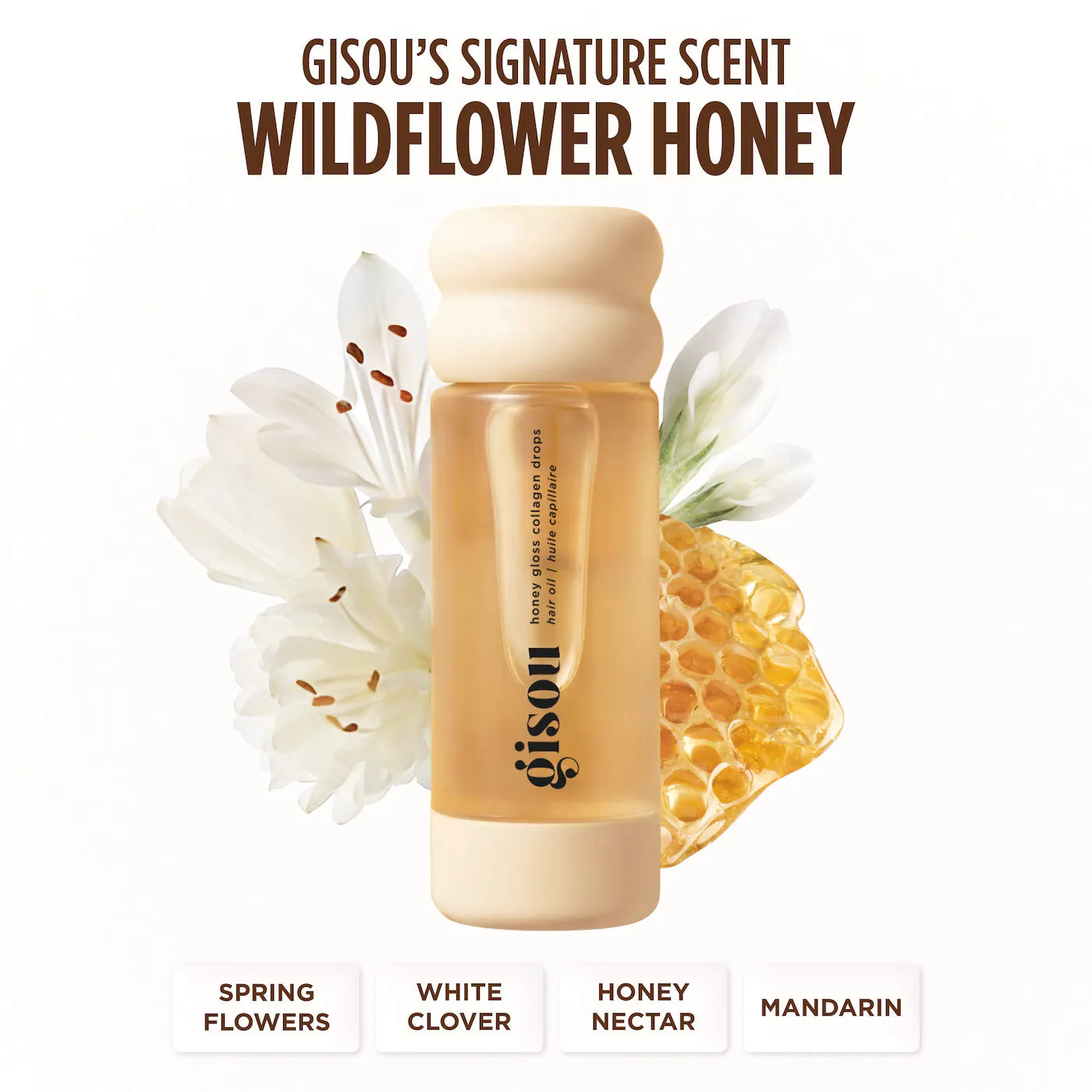 *PREORDEN: Honey Gloss Collagen Drops Hair Oil for Fine to Medium Hair - Gisou / Aceite para el cabello con colágeno