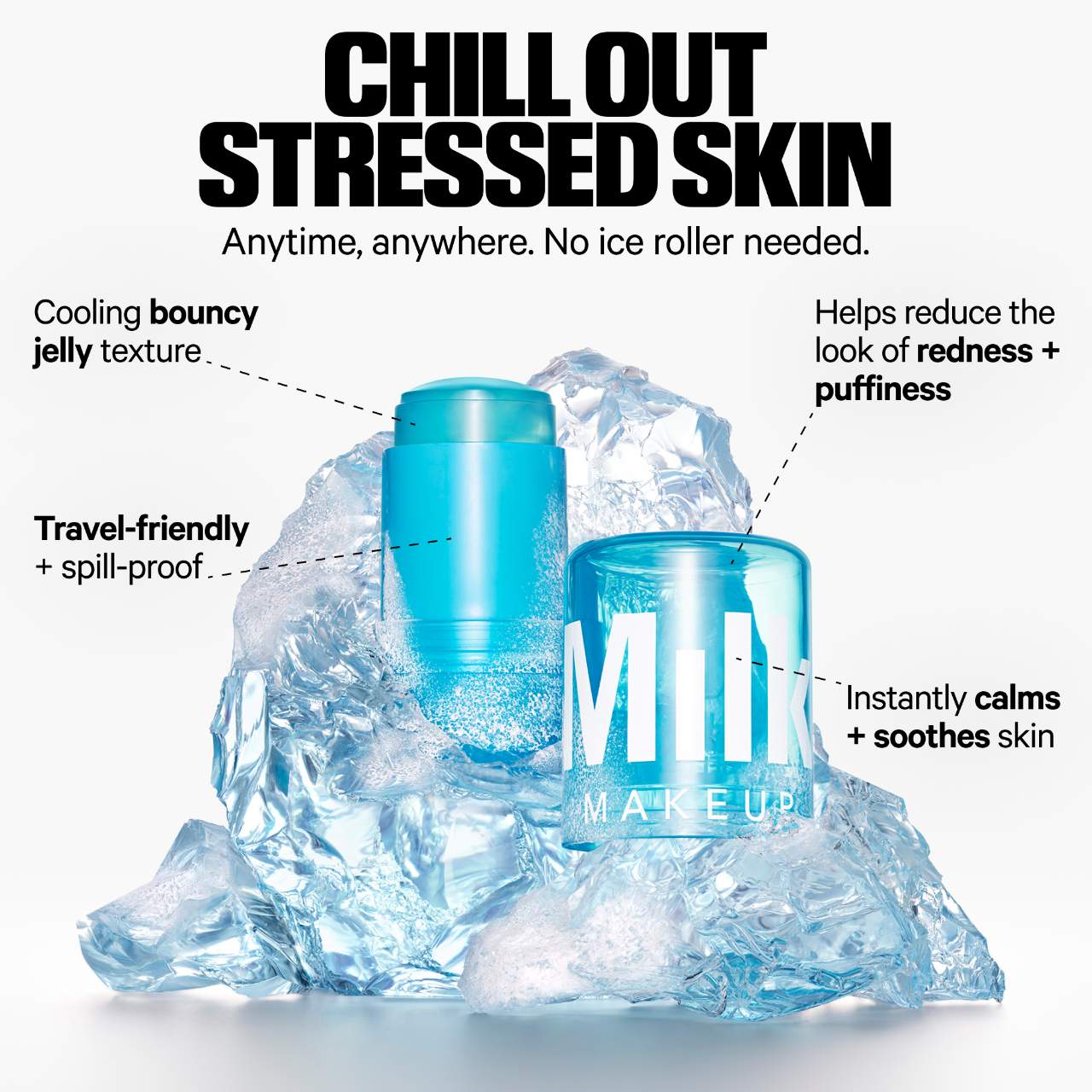 Cooling Water Jelly Ice Soothing Serum Stick with Niacinamide - Milk Makeup / Suero en barra calmante