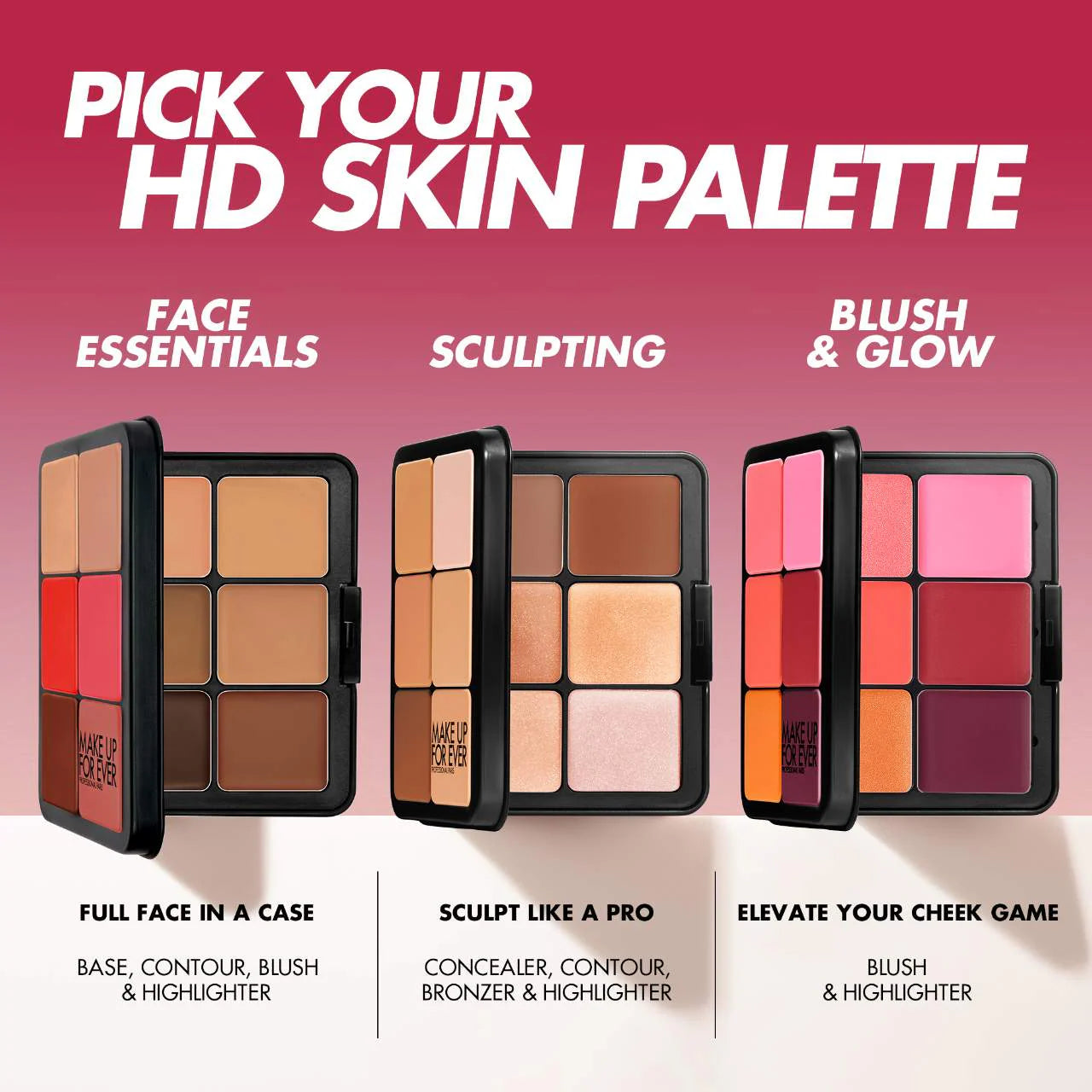 *PREORDEN: HD Skin Face Essentials Long-Lasting Full Face Cream Palette - MAKE UP FOR EVER / Paleta de sombras en crema