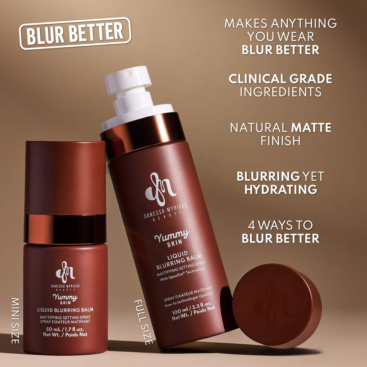 *PREORDEN: Yummy Skin Liquid Blurring Balm Mattifying Setting Spray - Danessa Myricks Beauty / Spray fijador ligero y difuminador