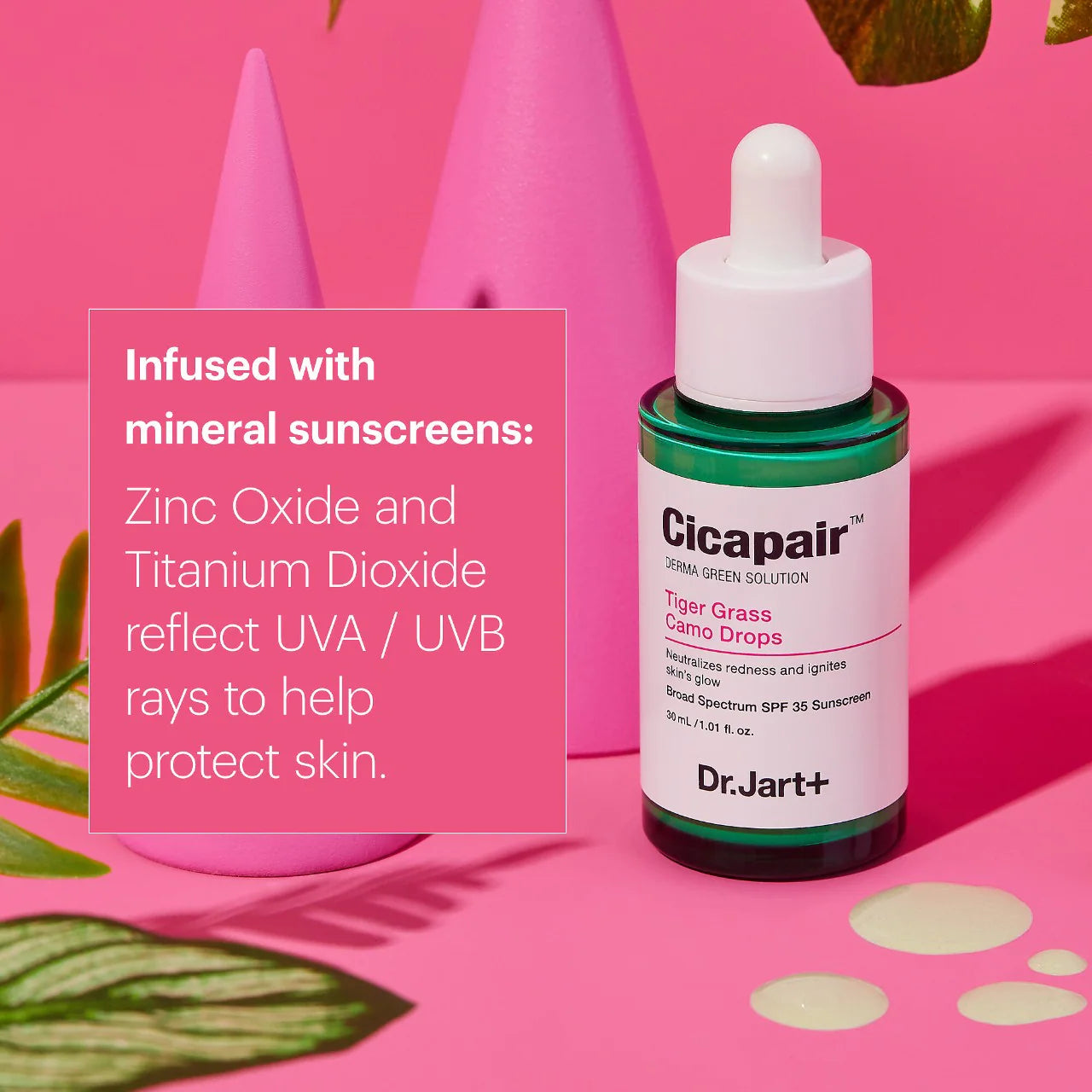 Cicapair ™ Tiger Grass Camo Drops Color Corrector SPF 35 - Dr.Jart+ / Suero corrector para el enrojecimiento