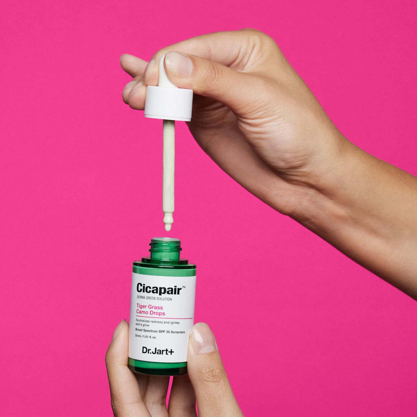 Cicapair ™ Tiger Grass Camo Drops Color Corrector SPF 35 - Dr.Jart+ / Suero corrector para el enrojecimiento