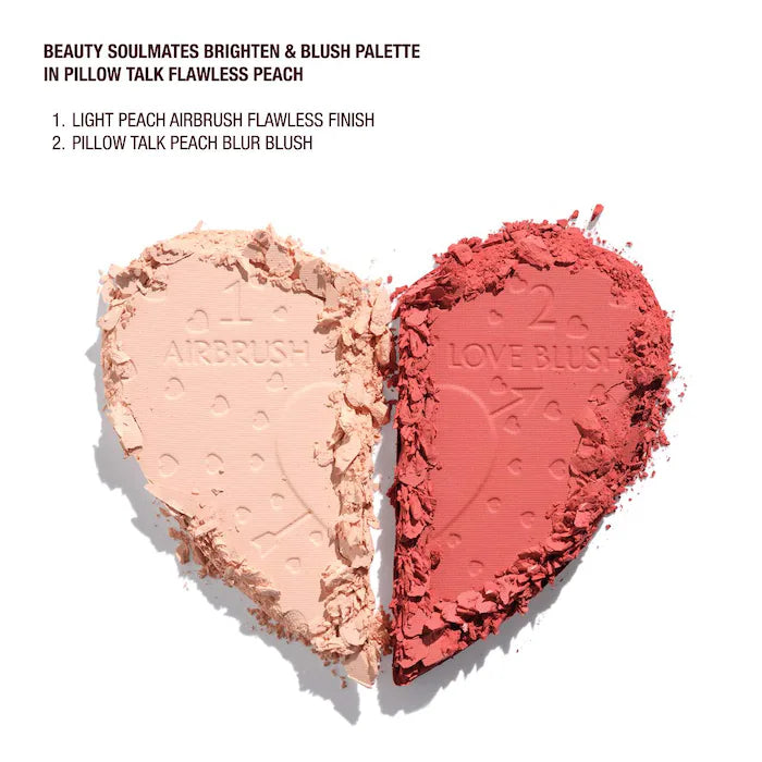 *PREORDEN: Pillow Talk Beauty Soulmates Airbrush Flawless Finish Brightening and Blush Powder Palette - Charlotte Tilbury / Rubor en polvo