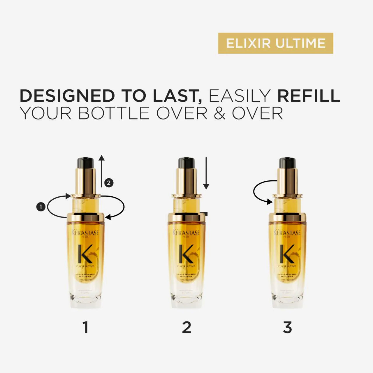 *PREORDEN: Elixir Ultime Refillable Hydrating Hair Oil - Kérastase / Aceite nutritivo para fuerza, hidratación y brillo del cabello