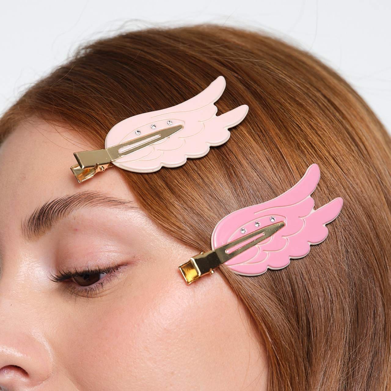 *PREORDEN: Popstar Hair Setting Clips in Pink Aura - Emi Jay / 4 Clips en forma de alas de ángel