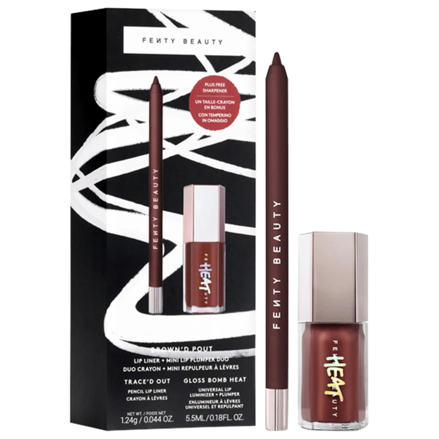 *PREORDEN: Brown'd Pout Lip Liner + Mini Lip Plumper Duo - Fenty Beauty by Rihanna / Set para labios