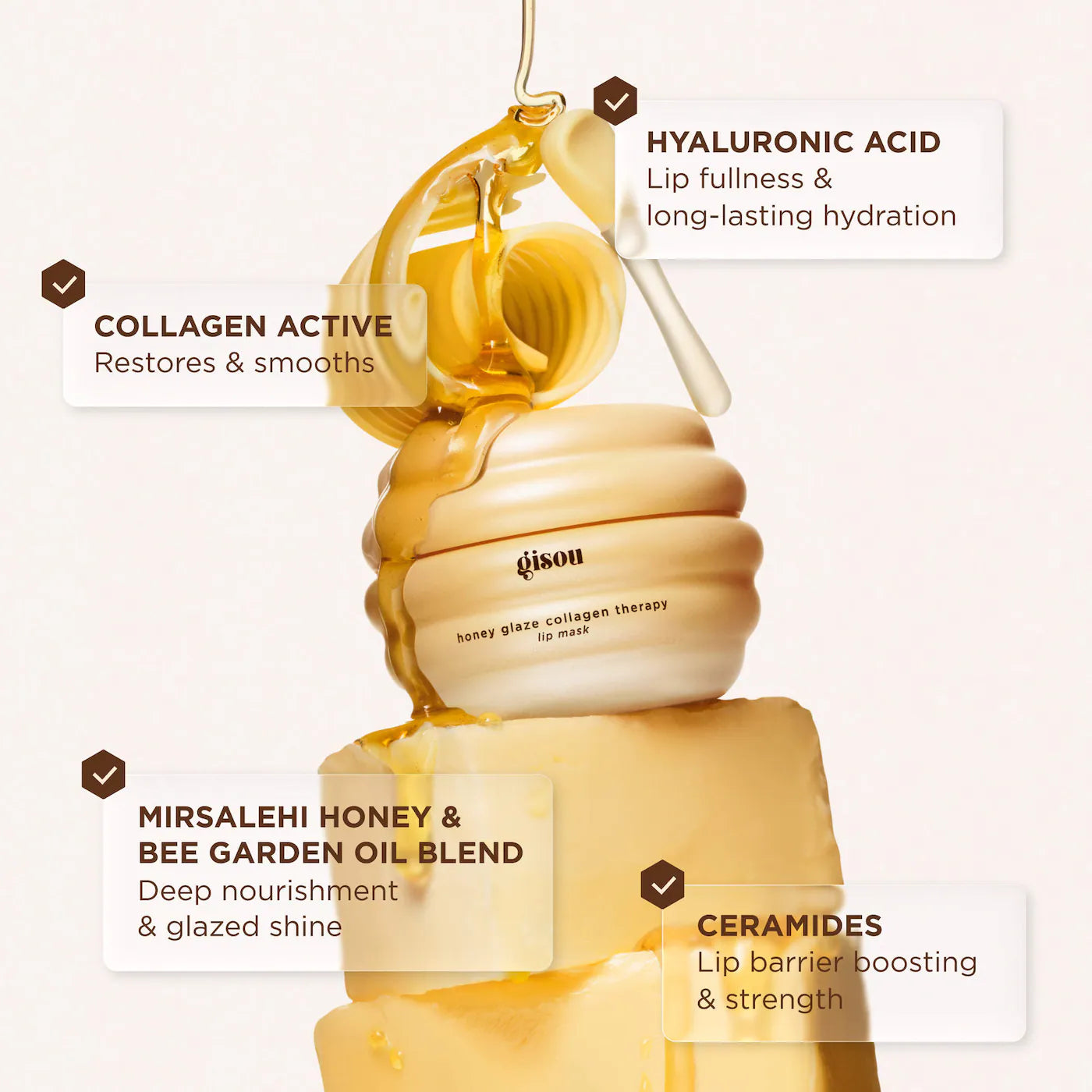*PREORDEN: Honey Glaze Collagen Therapy Lip Mask - Gisou / Tratamiento nutritivo de labios
