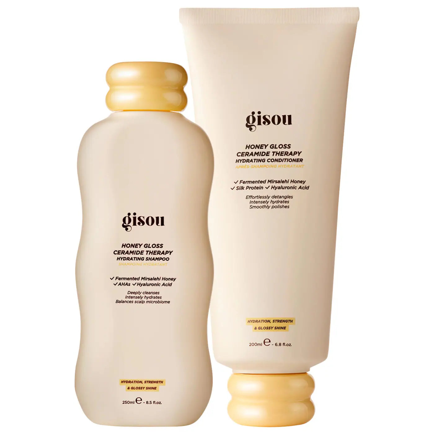 *PREORDEN: Honey Gloss Ceramide Therapy Hydrating Shampoo & Conditioner Duo - Gisou / Set de shampoo y acondicionador