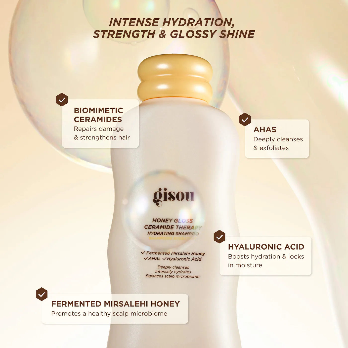 Honey Gloss Ceramide Therapy Hydrating Shampoo & Conditioner Duo - Gisou / Set de shampoo y acondicionador