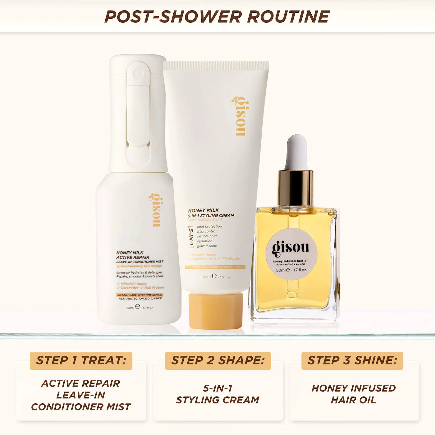 *PREORDEN: Honey Milk Active Repair Leave In Conditioner Mist - Gisou / Acondicionador repadaror