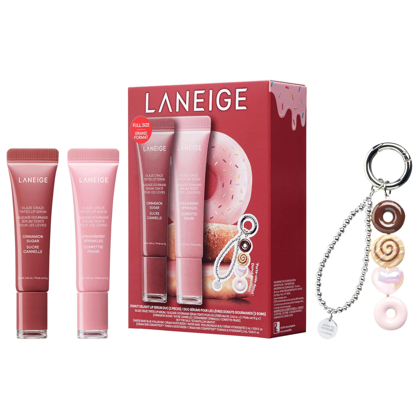 *PREORDEN: Glaze Craze Donut Delight Hydrating Tinted Lip Serum Duo - Laneige / Set 2 pzas labios