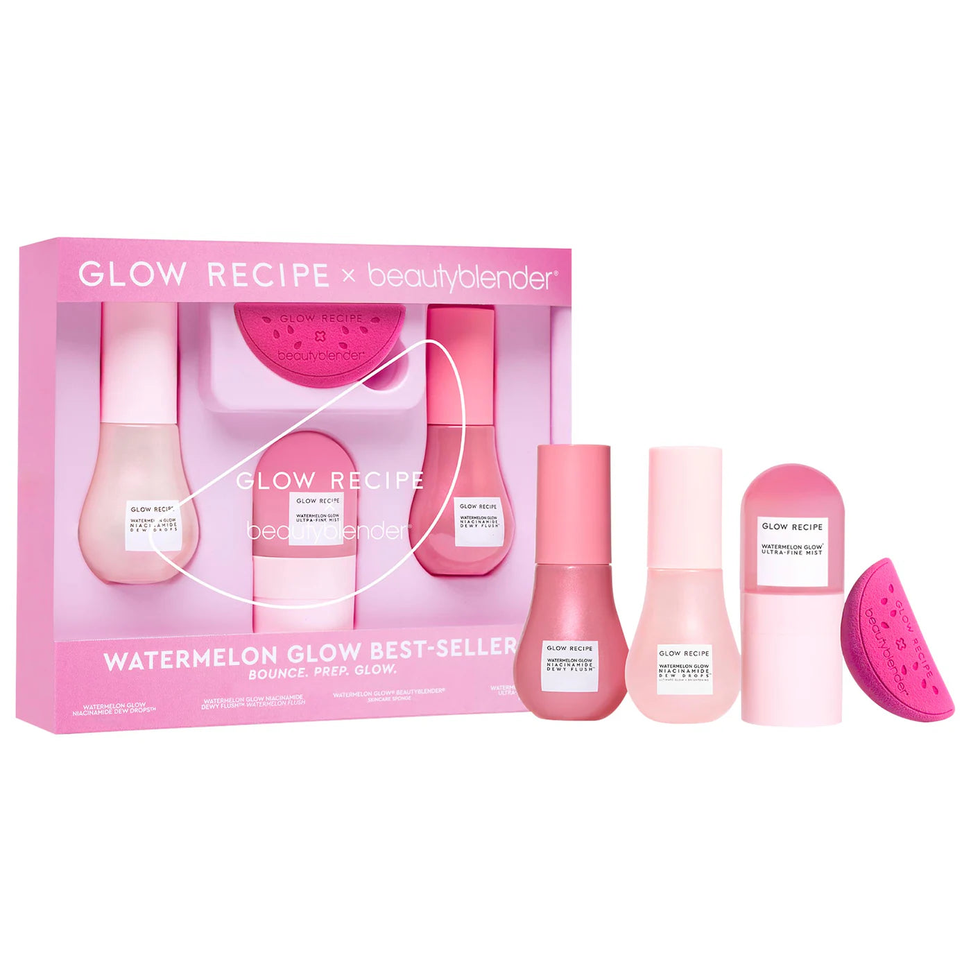 ^PREORDEN: Glow Recipe X Beautyblender Watermelon Glow Bestsellers - Glow Recipe / Set de 4 piezas para el cuidado del rostro