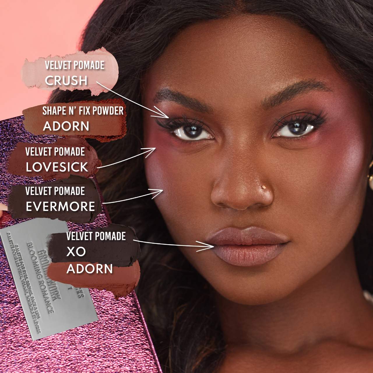 *PREORDEN: Groundwork: Blooming Romance-Palette For Eyes, Brows, Face & Lips - Danessa Myricks Beauty / Paleta multiuso para rostro