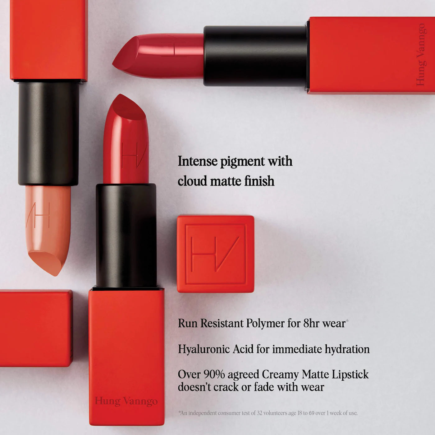 *PREORDEN: Creamy Matte Longwear Lipstick with Hyaluronic Acid - HUNG VANNGO BEAUTY / Labial mate