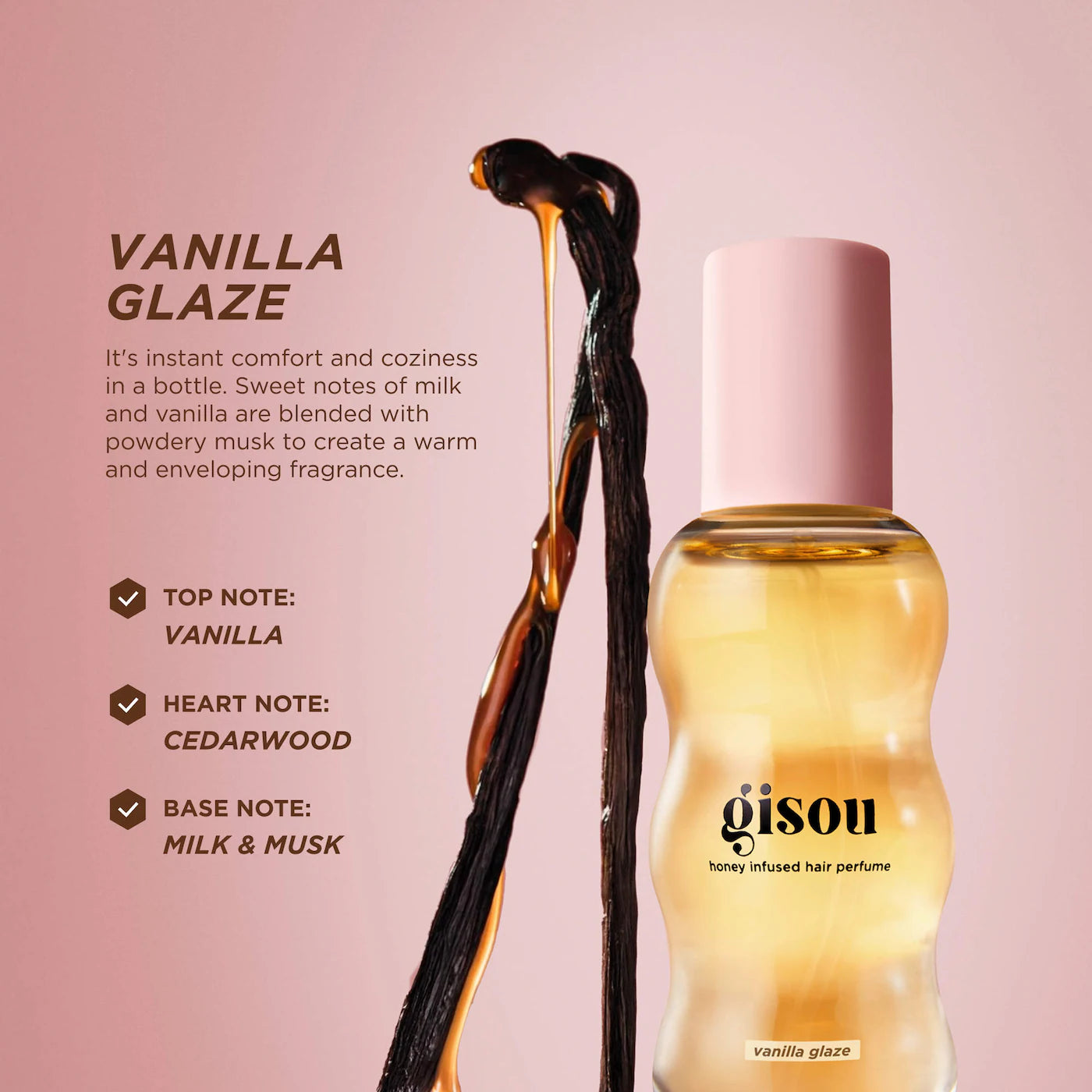 *PREORDEN: Mini Honey Infused Hair Perfume in Vanilla Glaze - Gisou / Mini perfume para el cabello