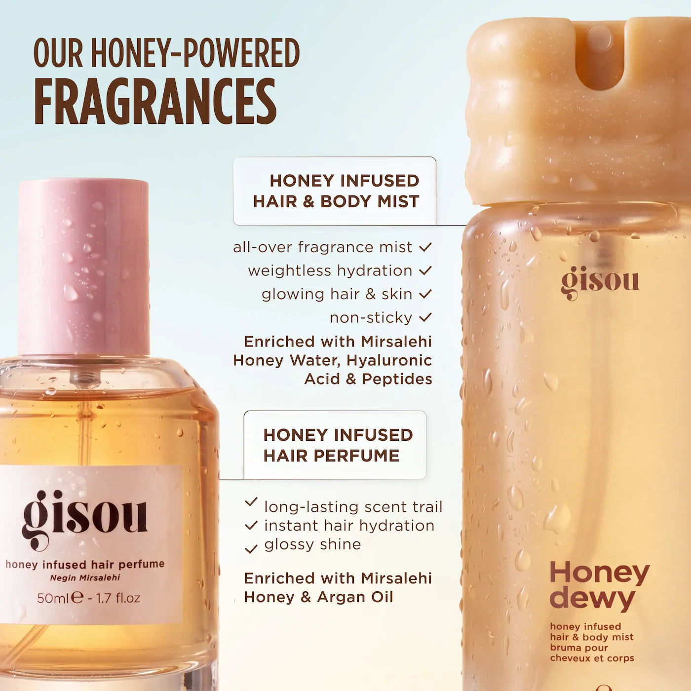 *PREORDEN: Honey Dewy Honey Infused Hair & Body Mist - Gisou / Fragancia para cuerpo y cabello