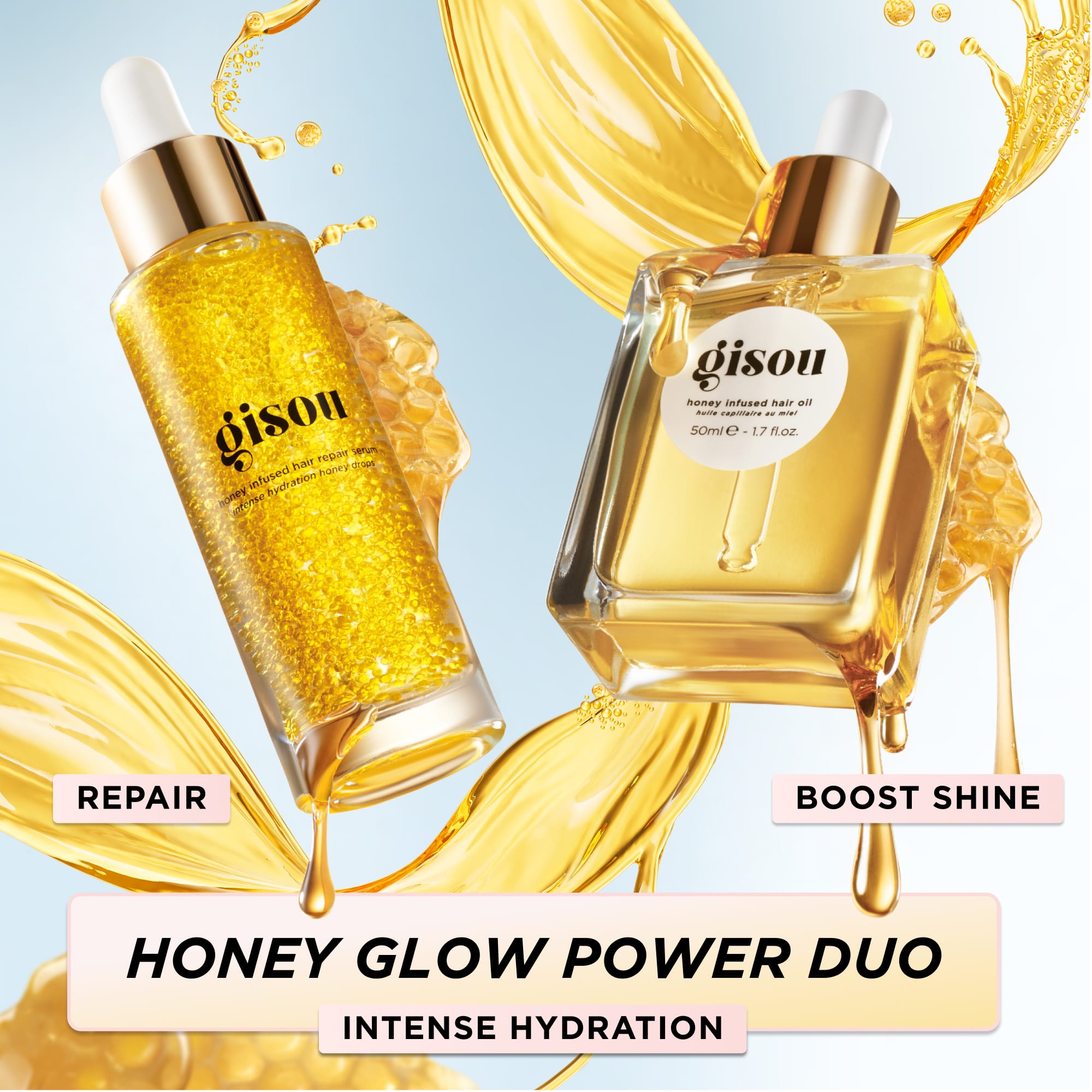*PREORDEN: Honey Infused Hair Repair Serum 30 mL - Gisou / Suero reparador de cabello
