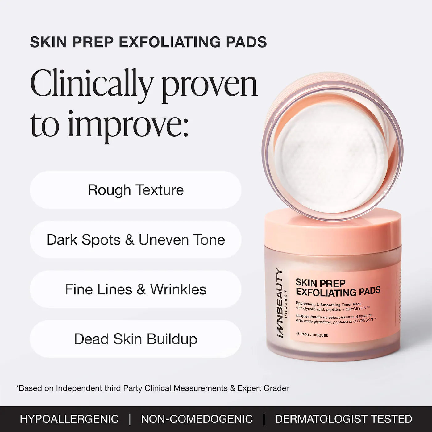 *PREORDEN: Skin Prep Brightening & Exfoliating Pads with Glycolic Acid - iNNBEAUTY PROYECT / Almohadillas exfoliantes