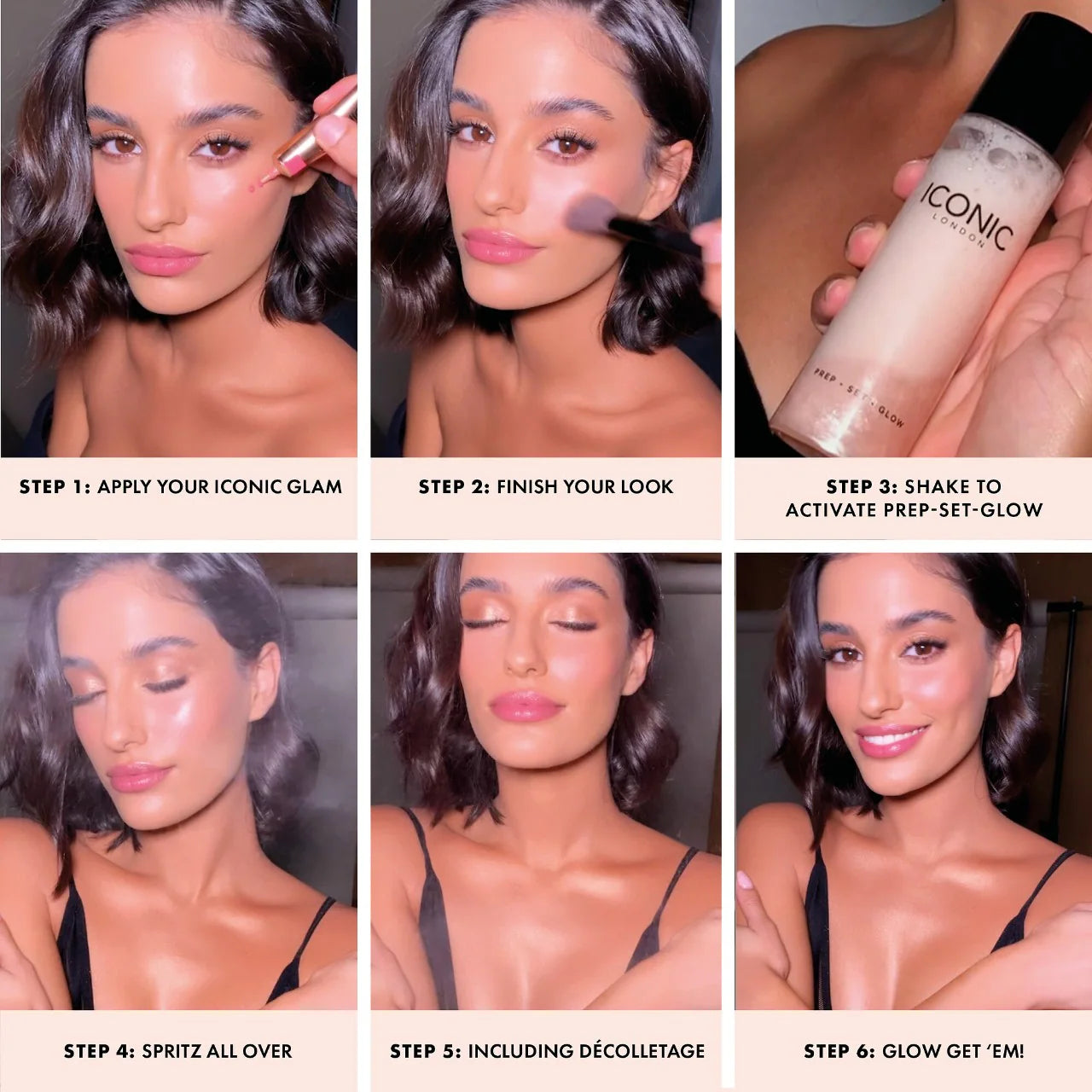 Prep-Set-Glow Hydrating Glowy Setting Spray - Iconic London / Fijador iluminador