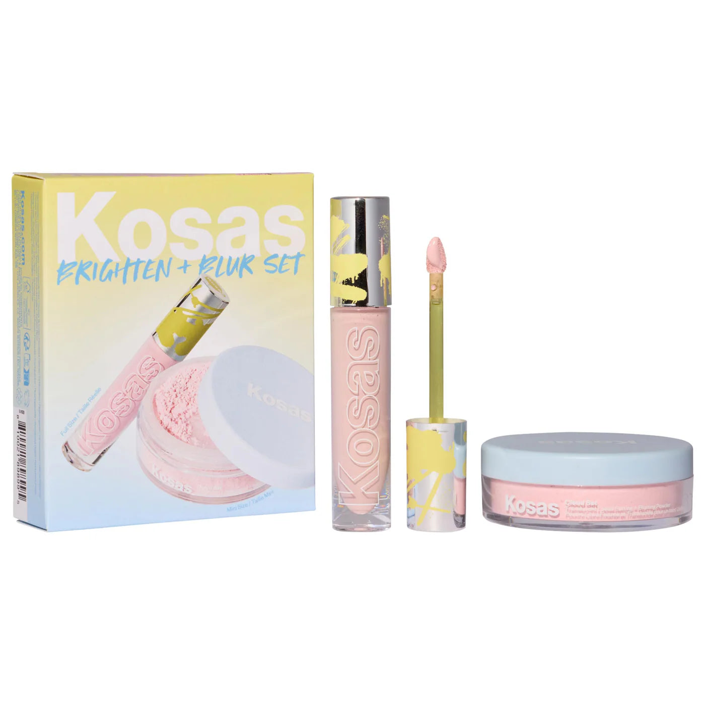 *PREORDEN: Brighten & Blur Set - Color Corrector + Loose Setting Powder Face Set - Kosas / Set 2 pzas corrector y polvo