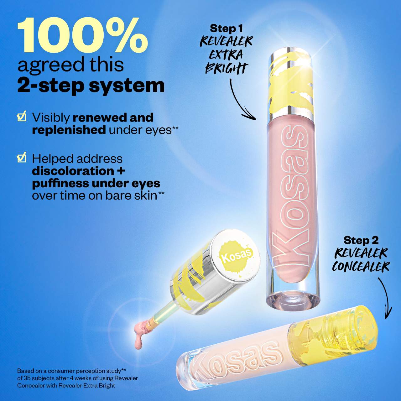 *PREORDEN: Revealer Extra Bright Serum-Powered Color Correctors - Kosas / Corrector cobertura completa