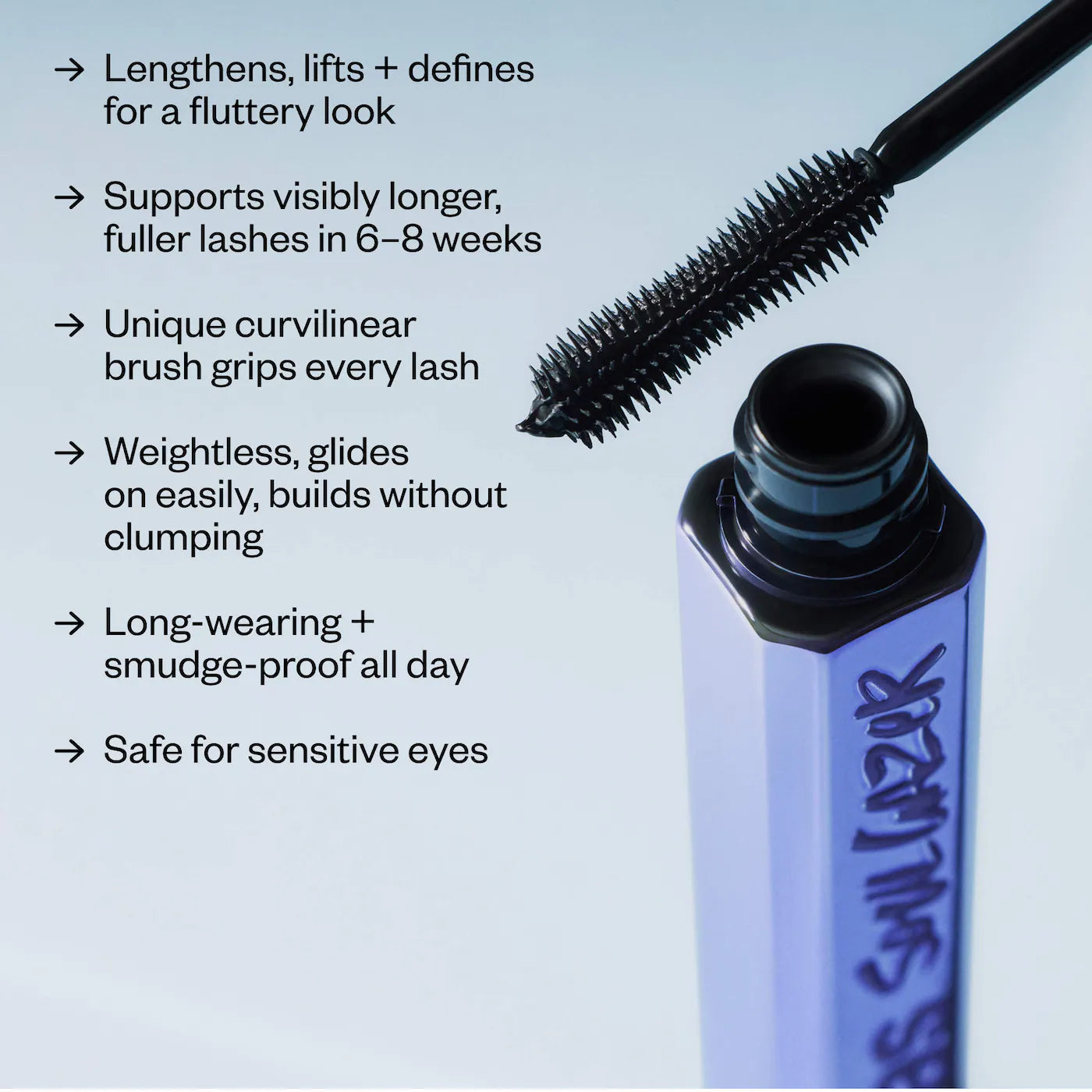 Soulgazer Lengthening Mascara + Lash Serum in 1 for Sensitive Eyes - Kosas / Máscara de pestañas