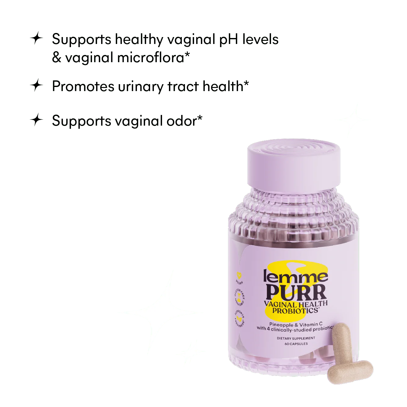 PURR Vaginal Probiotic Gummies or Capsules - lemme / Gomitas o cápsulas salud vaginal
