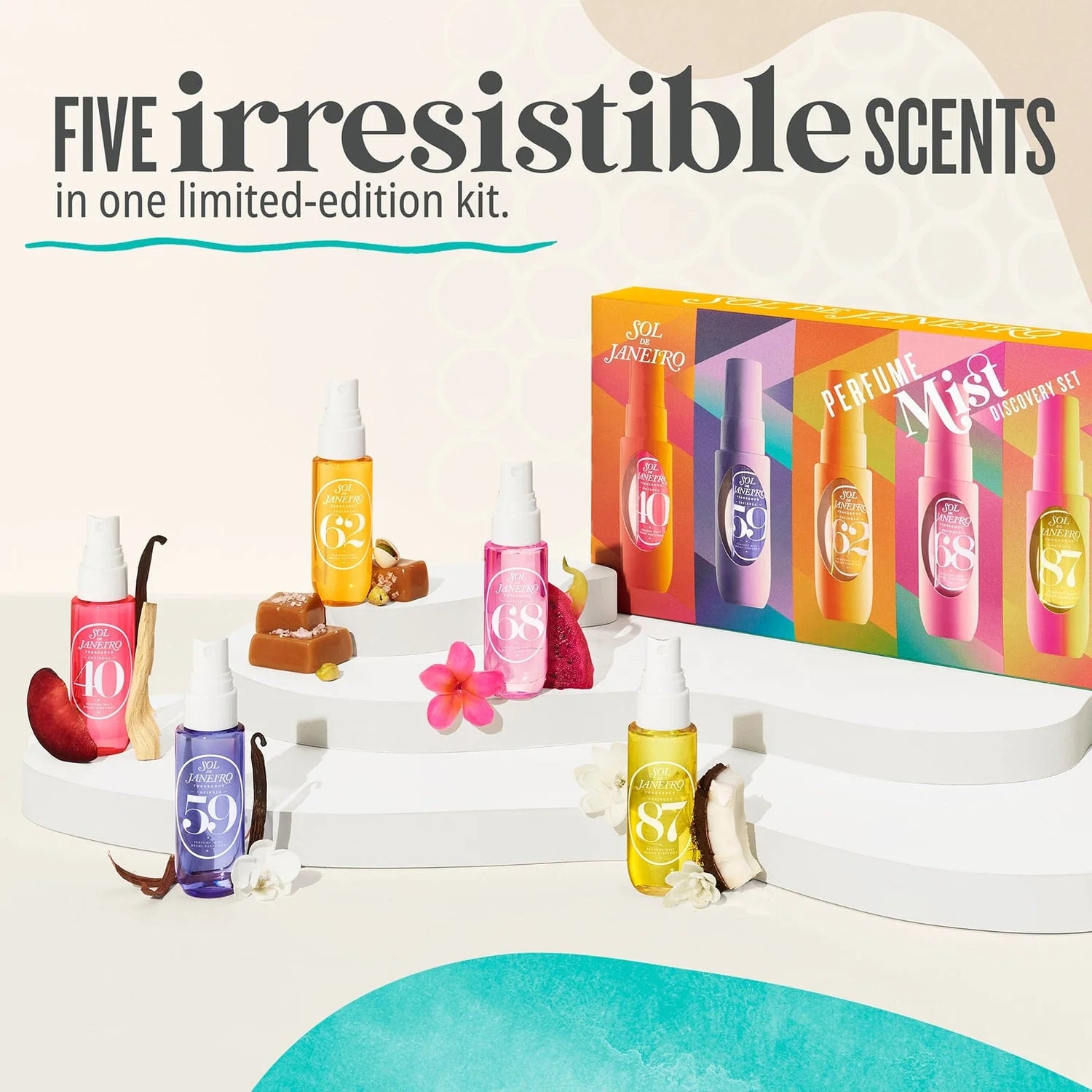 PERFUME MIST DISCOVERY SET - Sol de Janeiro / Set 5 pzas de fragancias para el cabello EDICIÓN LIMITADA