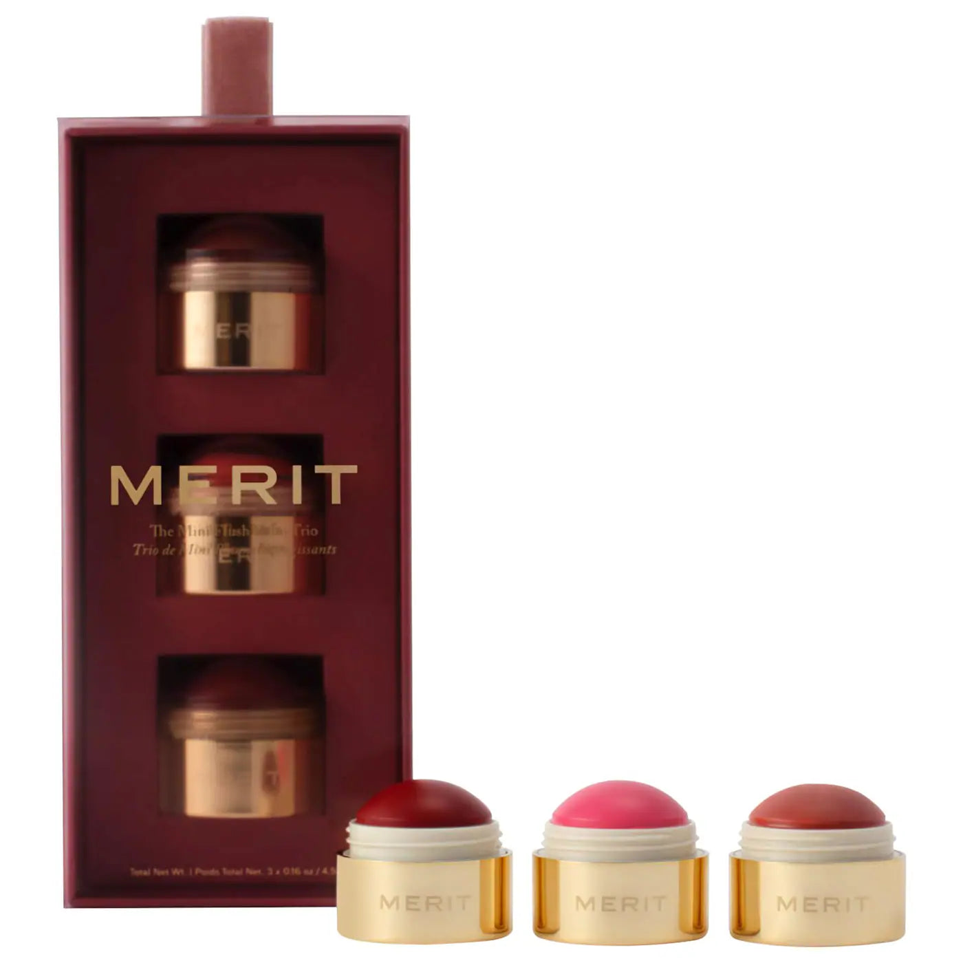 The Mini Flush Blush Balm Trio - MERIT / 3 pzas rubor en crema Ed. Lim