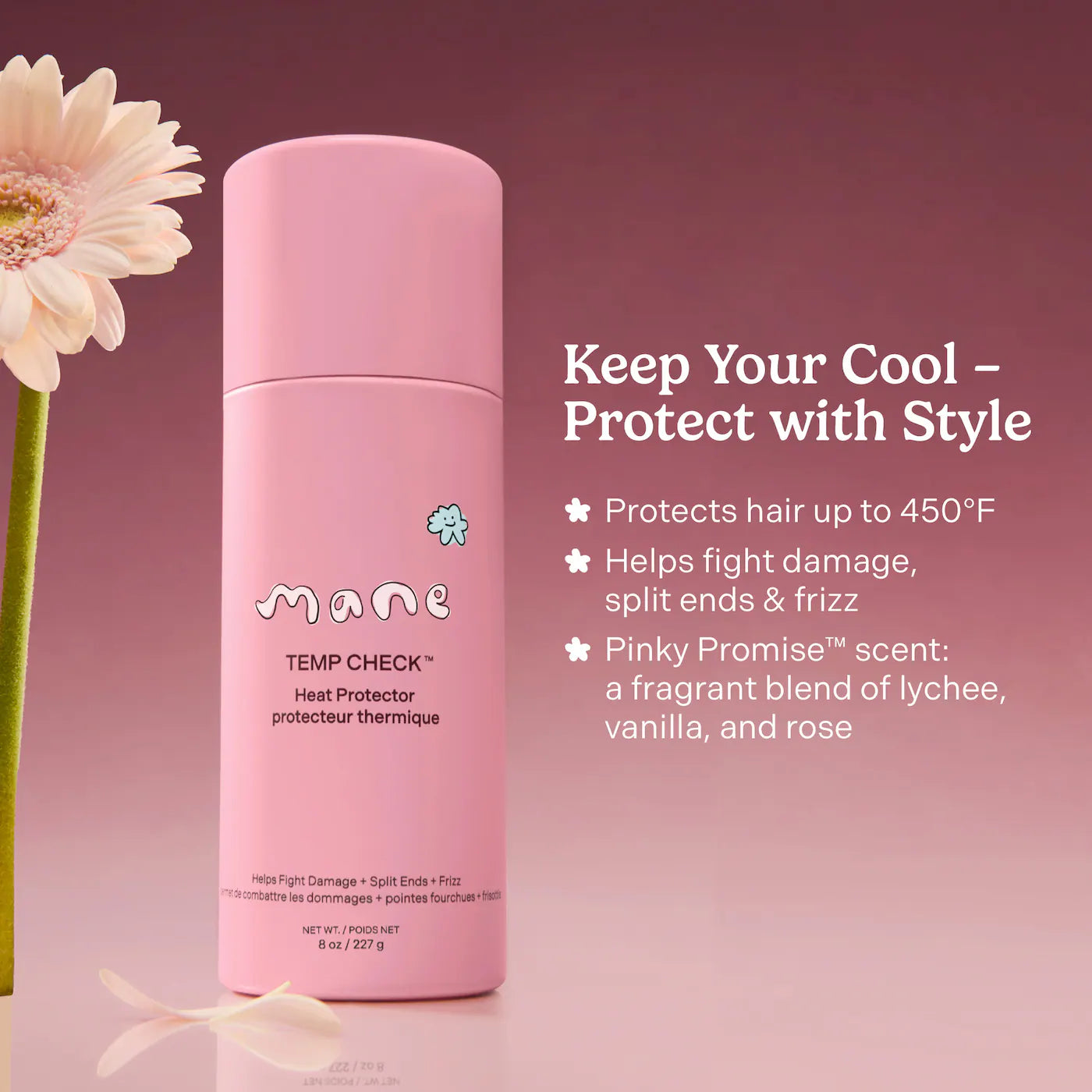 *PREORDEN: Temp Check Anti Frizz Heat Protectant 227g - Mane / Protector para el cabello