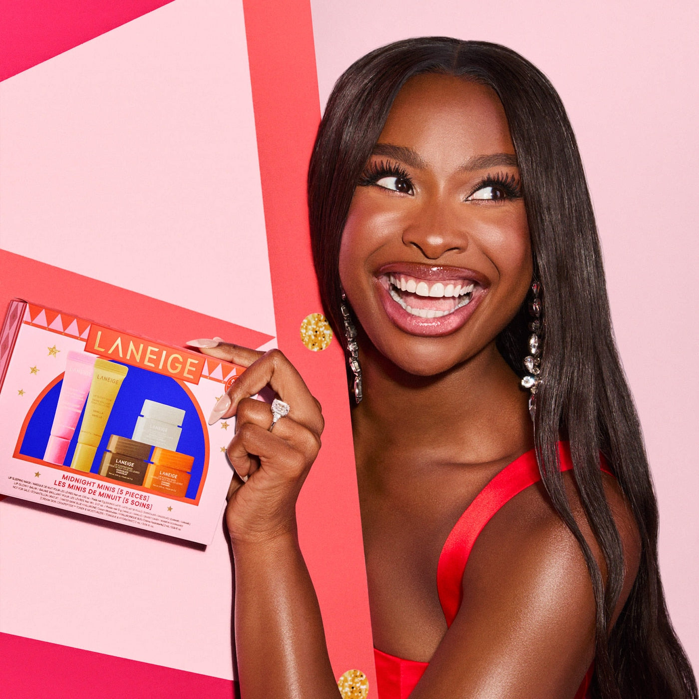 Midnight Minis Lip Glowy Balm and Lip Sleeping Mask Gift Set - Laneige / Set 5 minis para labios