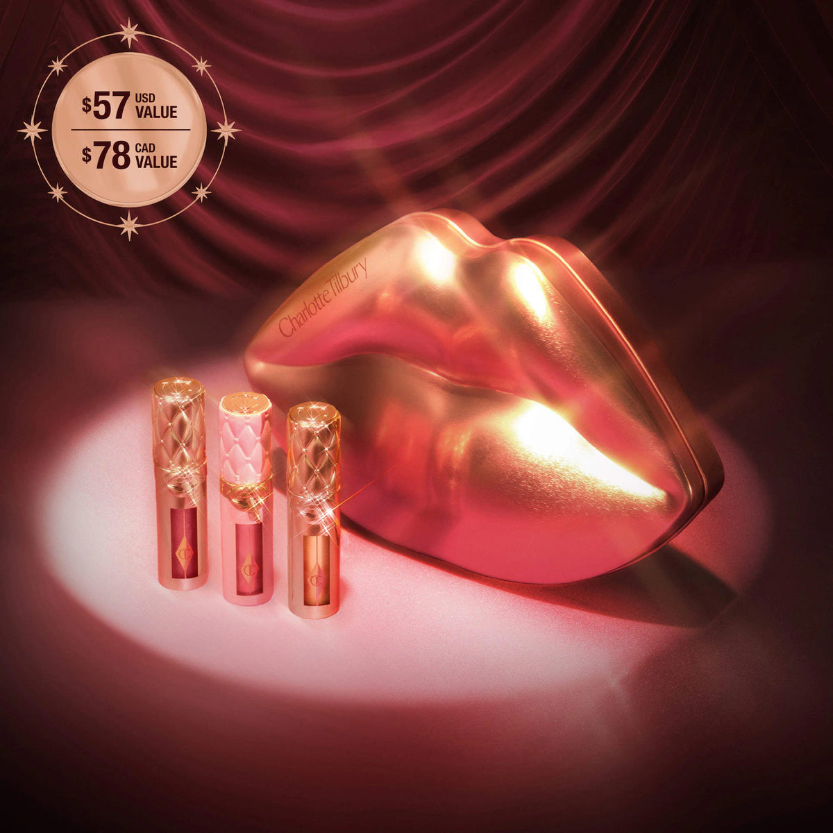 *PREORDEN: Mini Big Lip Plumpgasm Plumping Lip Gloss Trio Makeup Gift Set - Charlotte Tilbury / Set de brillos labiales