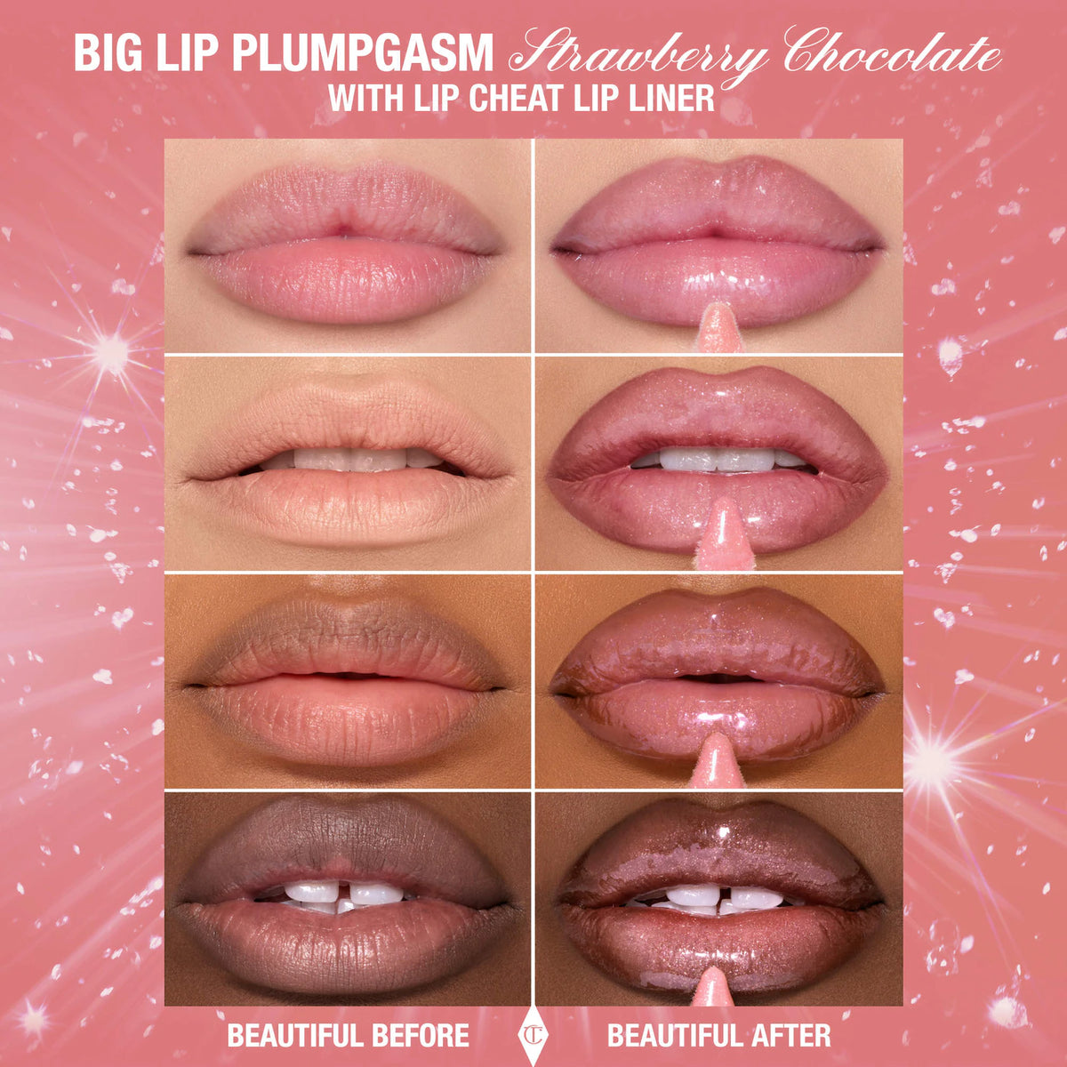 *PREORDEN: Mini Big Lip Plumpgasm Plumping Lip Gloss Trio Makeup Gift Set - Charlotte Tilbury / Set de brillos labiales