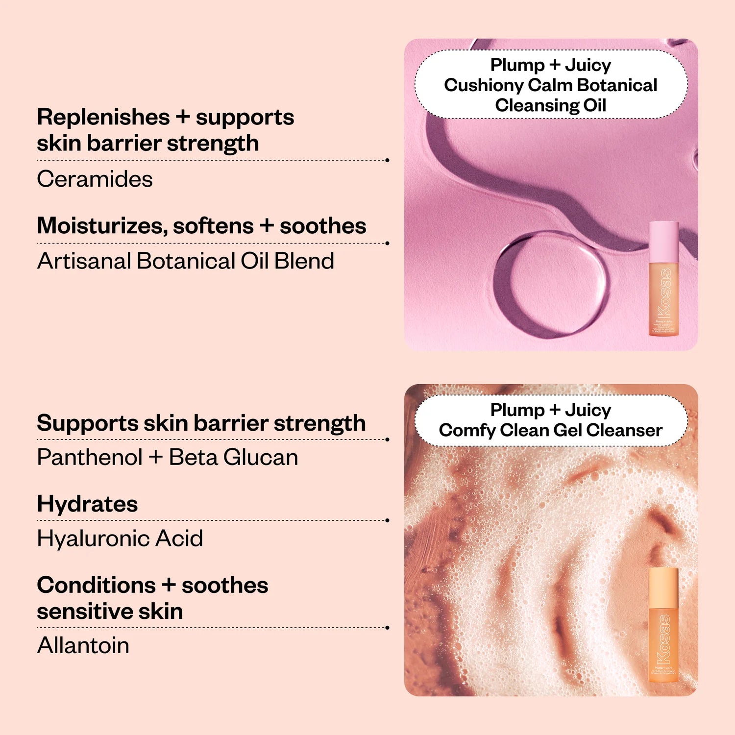 Mini Plump + Juicy Double Cleansing System - Kosas / Set de doble limpieza facial
