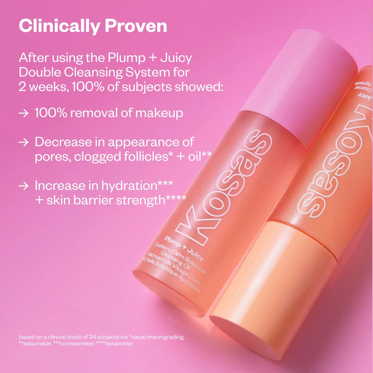 Mini Plump + Juicy Double Cleansing System - Kosas / Set de doble limpieza facial